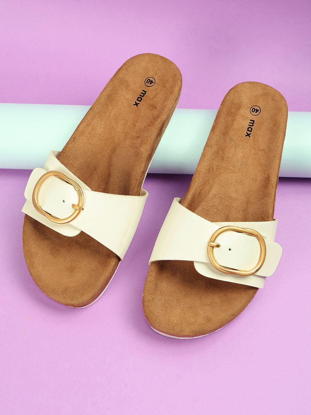 max max Colourblocked Flats with Buckle