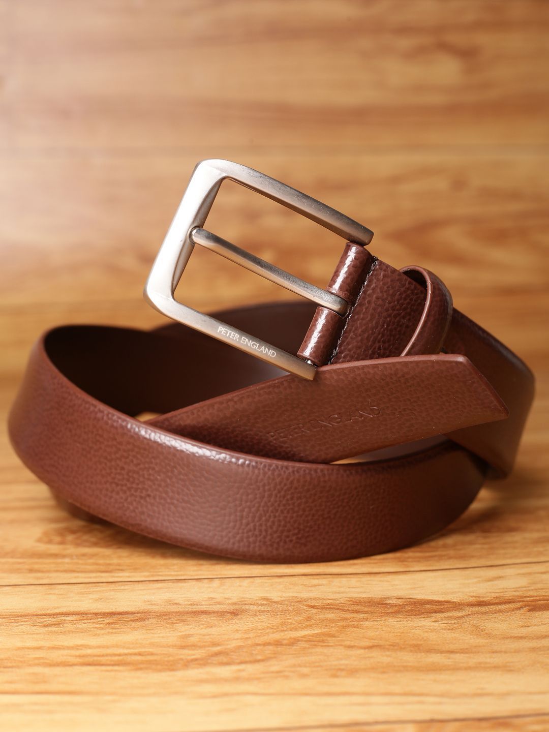 Peter England Men Textured Leather Formal Belt