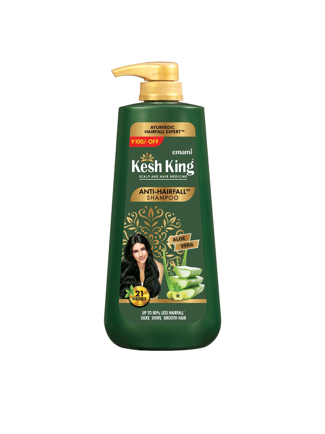 Emami Kesh King Ayurvedic Hairfall Expert Anti-Hairfall Shampoo with Aloe & Herbs - 1000ml