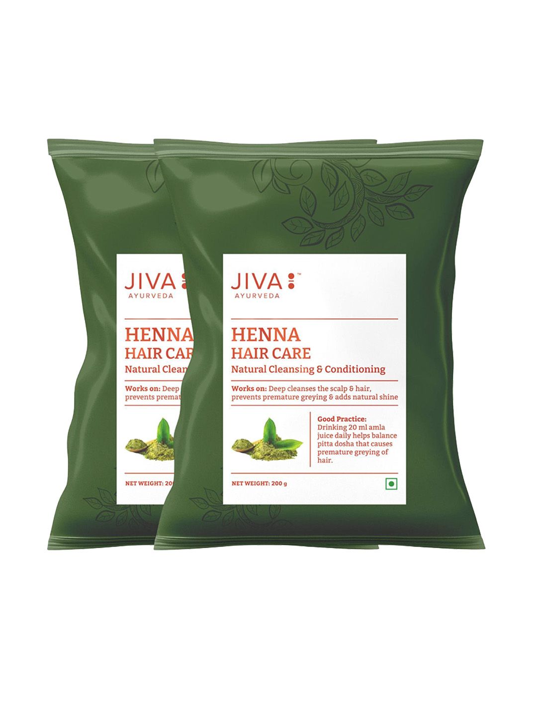 Jiva Set Of 2 Henna Hair Care Mehndi - 200g Each