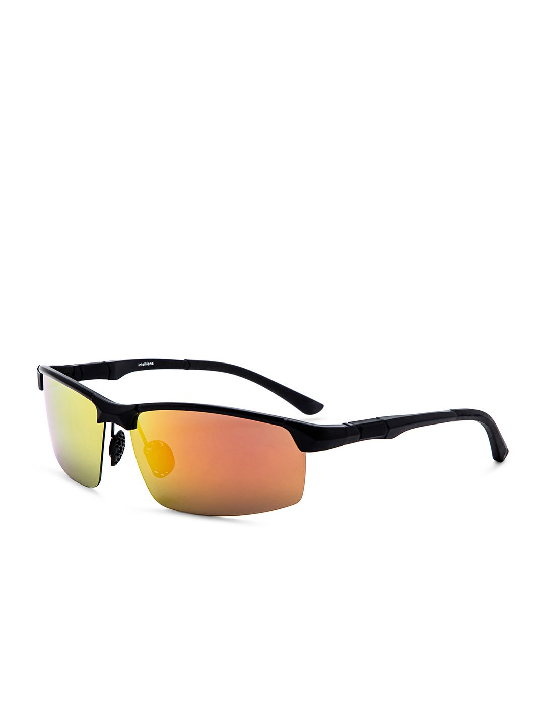 Intellilens Unisex Orange Lens & Black Sports Sunglasses with Polarised Lens