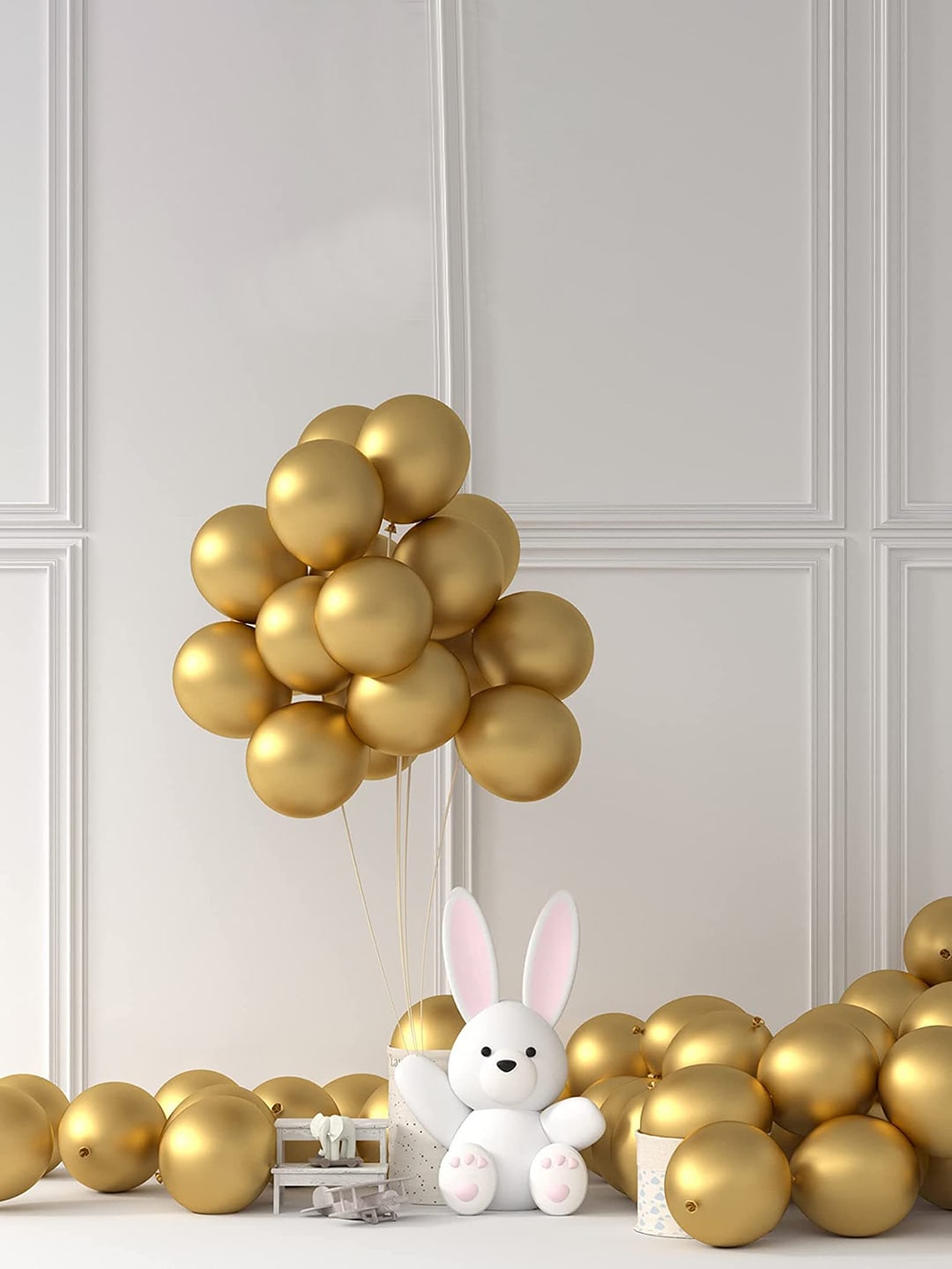 BS AMOR Set Of 100 Gold-Toned Foil Balloon Price in India