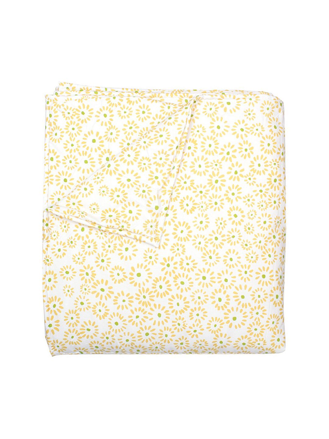 House This White & Yellow Floral AC Room 110 GSM Double Bed Dohar Price in India