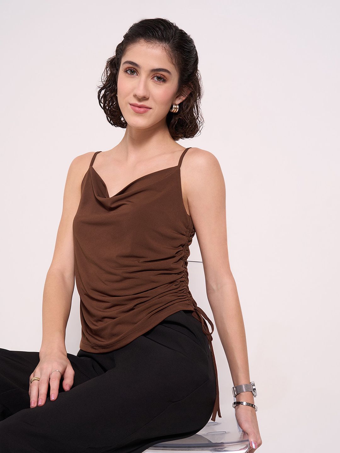 Annabelle by Pantaloons Women Cowl Neck Regular Top