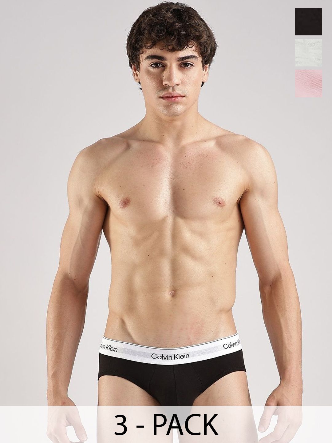 Calvin Klein Men Underwear Pack Of 3 Low-Rise Basic Briefs NB4388670