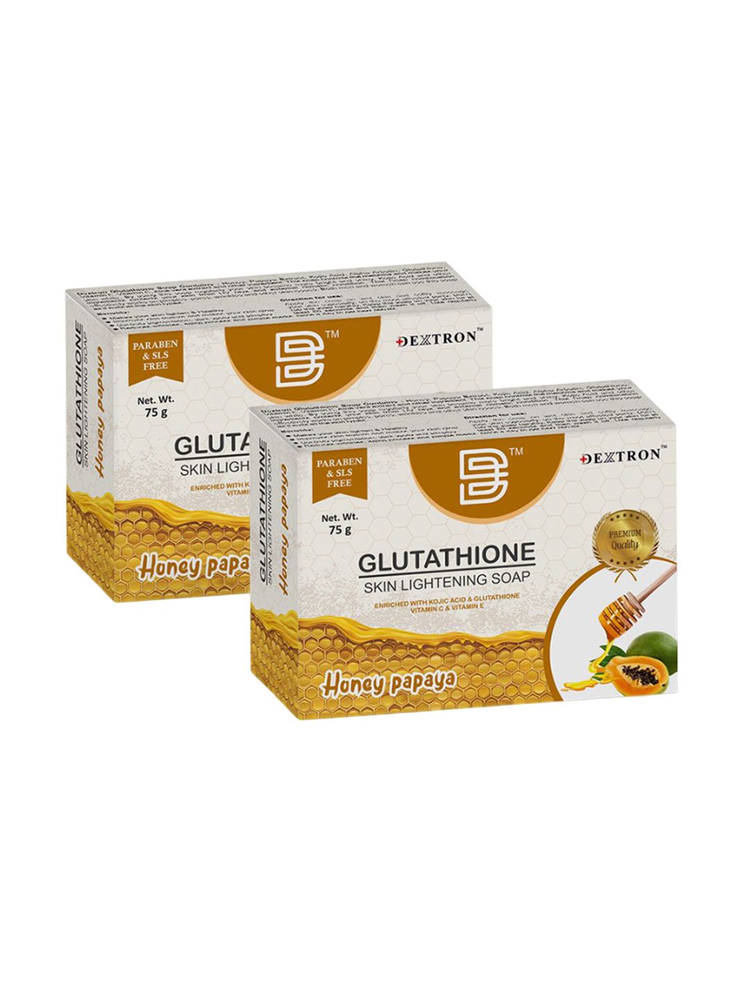 Buy Dextron Set Of 2 Glutathione Soap With Honey & Papaya For Skin  Brightening - 75 g Each - Soap for Unisex 33434662