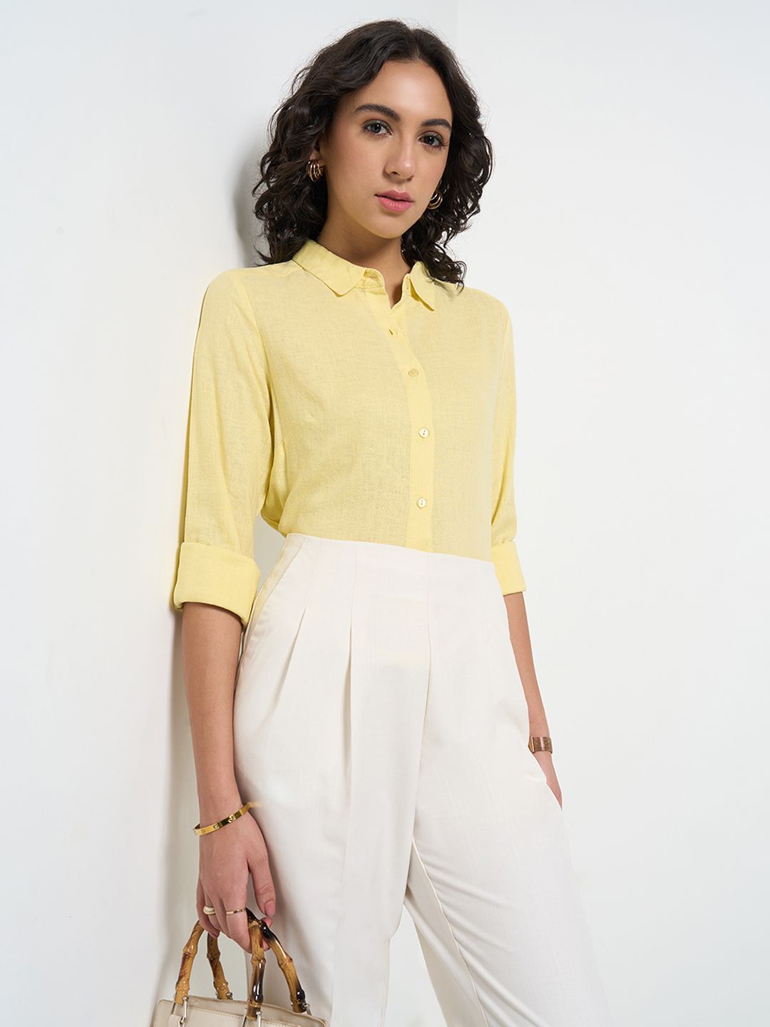 Annabelle by Pantaloons Women Shirt Collar Shirt Style Regular Top