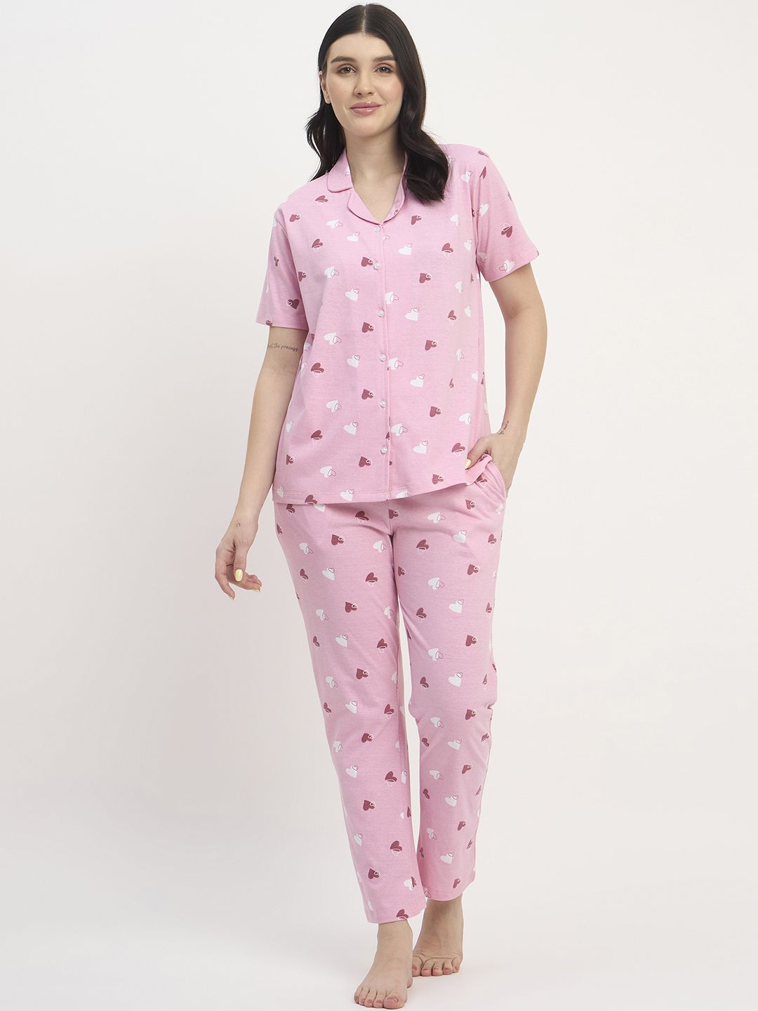 Camey Women Conversational Printed Night suit