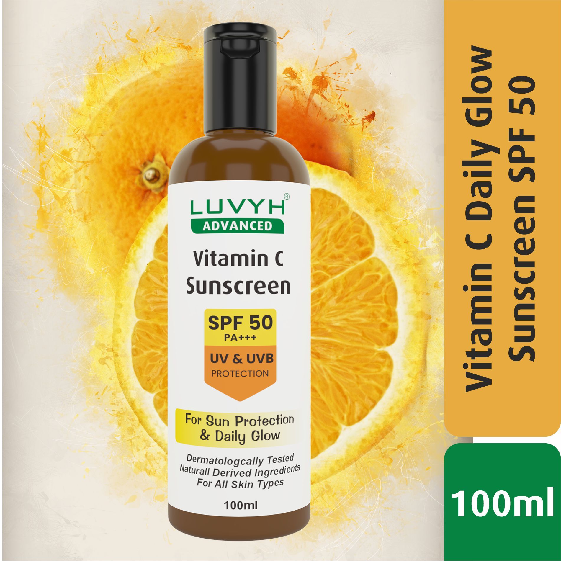 LUVYH Vitamin C Face Sunscreen With SPF 50 PA+++ - 100 ml deal from myntra