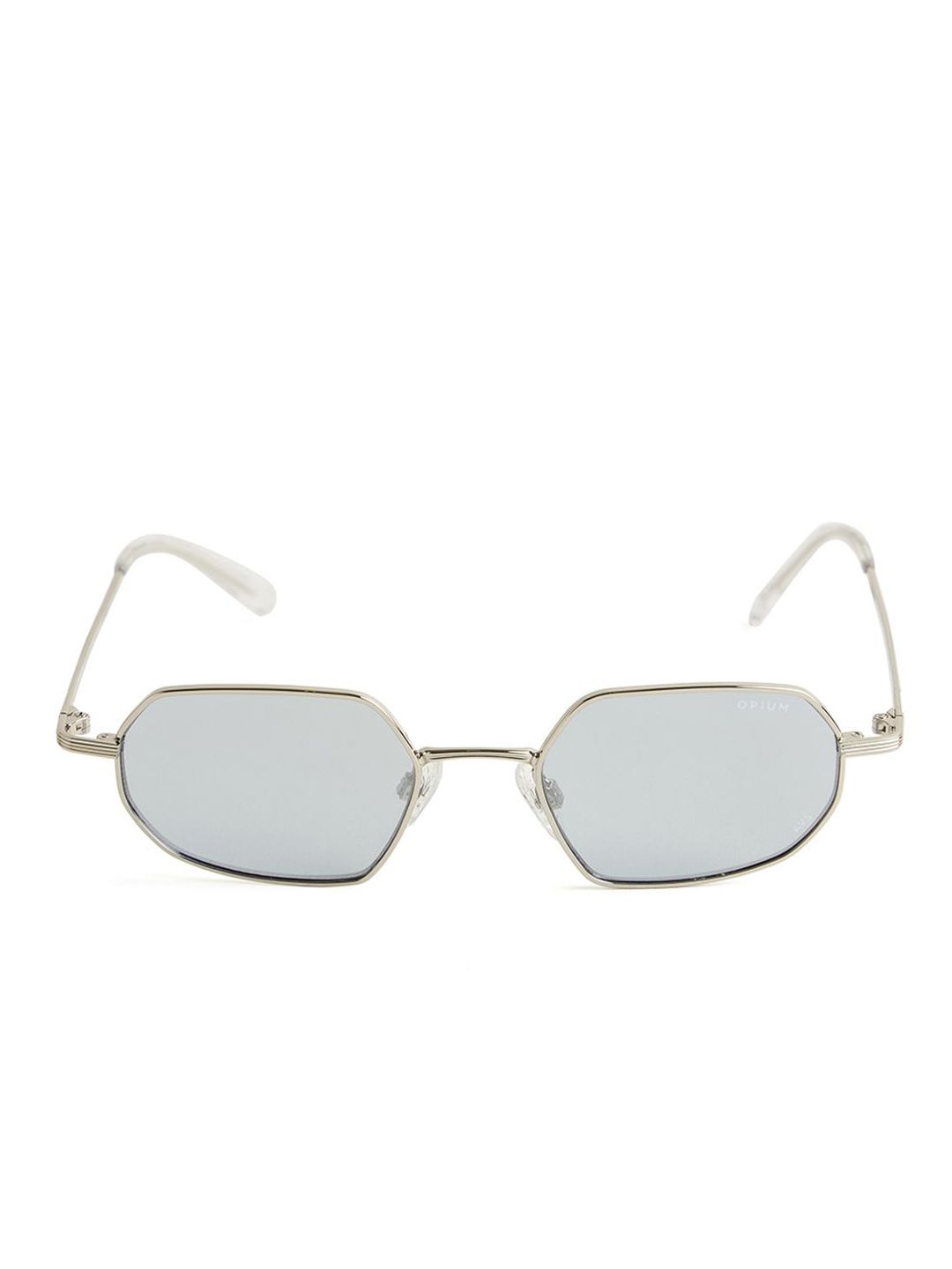 Buy OPIUM Unisex Silver Metal Hexagon Sunglasses with UV Protected
