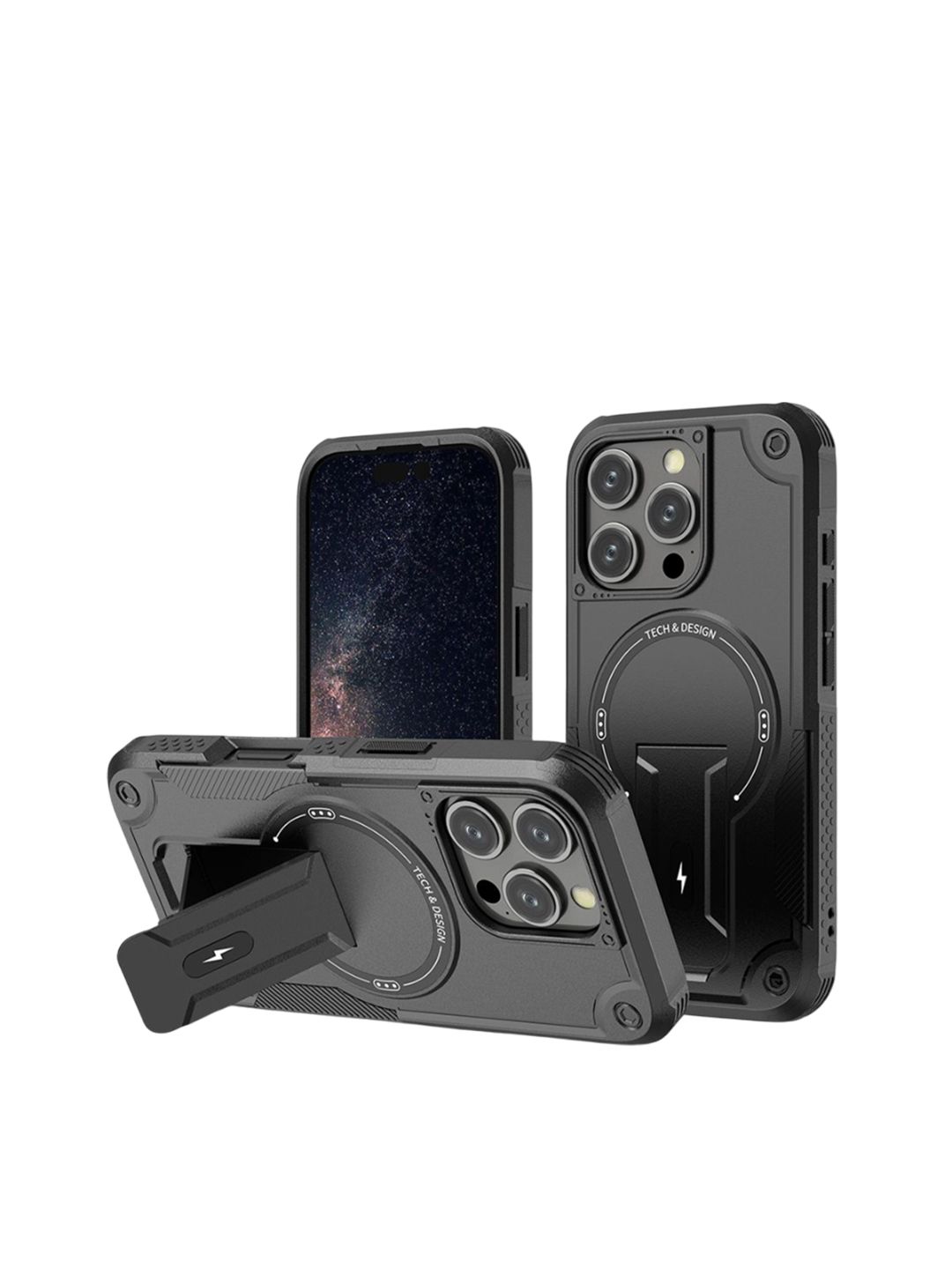 Luxury Kase Unisex Back Cover with Portable Kickstand Mag-Safe Compatible Magnetic Case