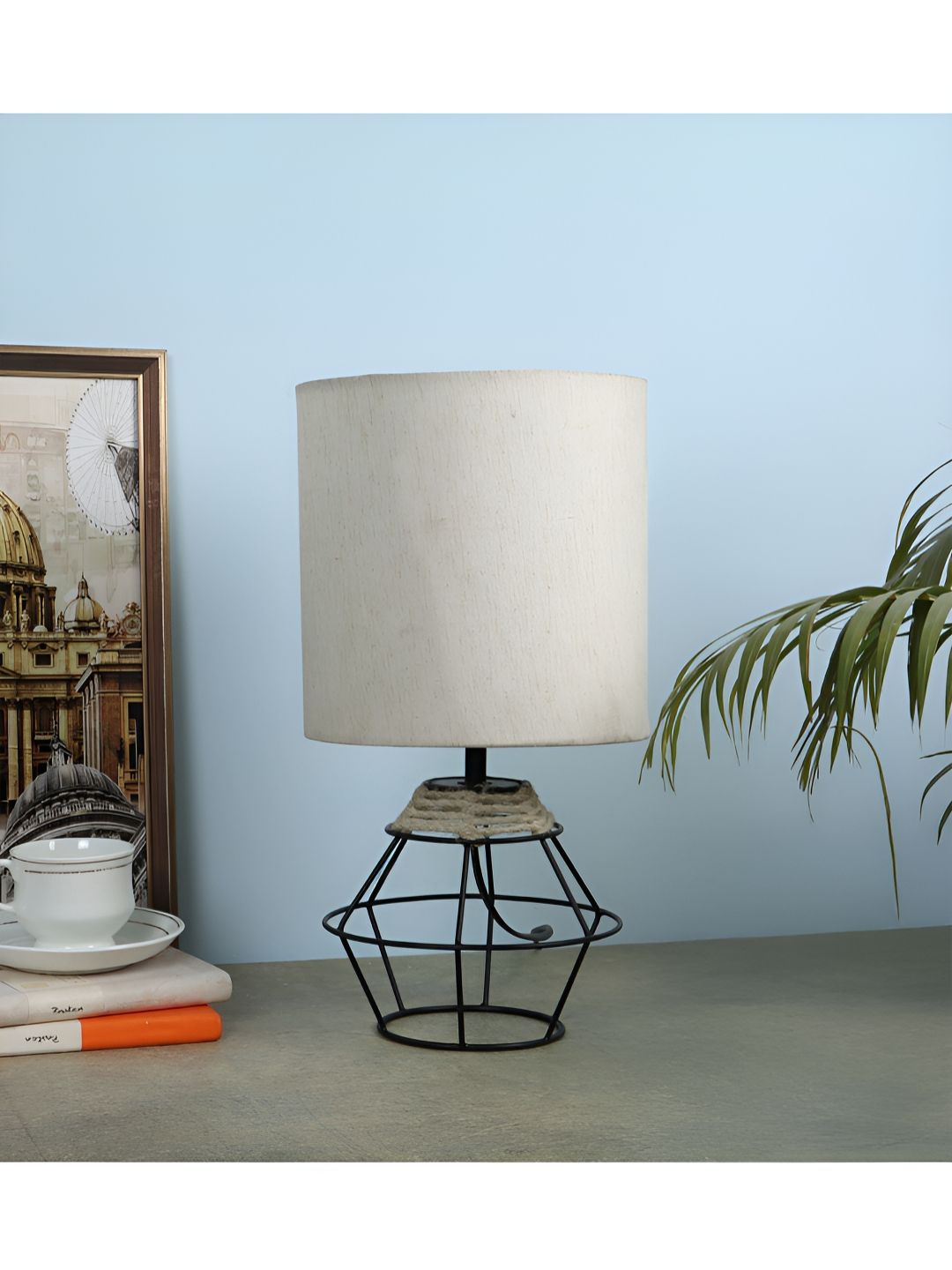 Two Moustaches Warm Yellow Metal Cylinder Solid High Quality Electrical Table Lamps