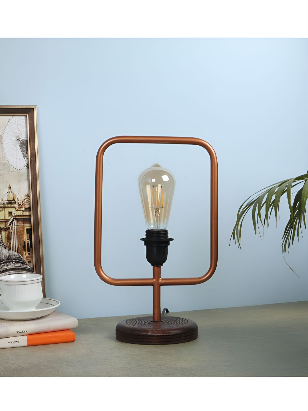 Two Moustaches Warm Yellow Metal Square Solid High Quality Electrical Table Lamps