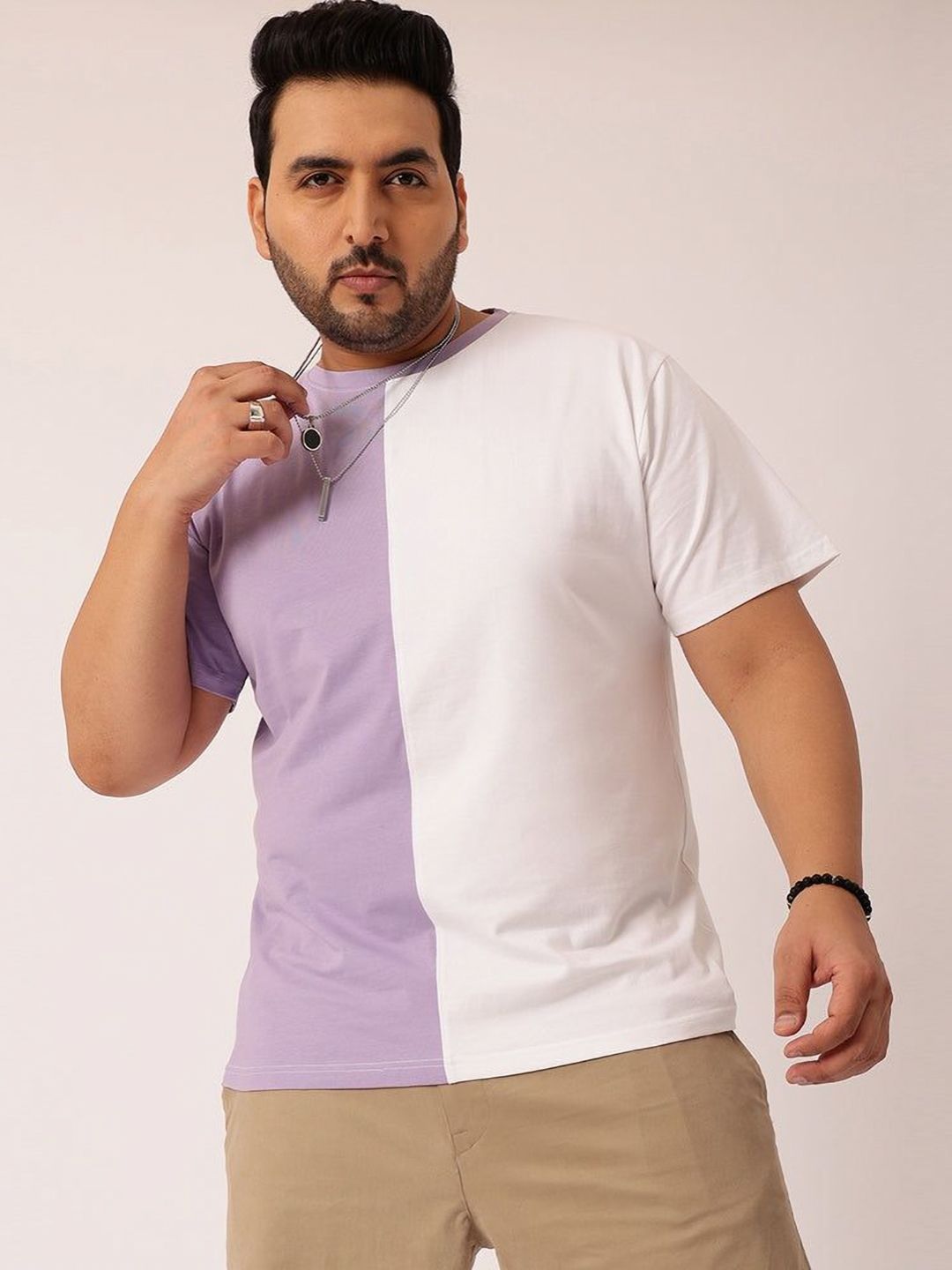 Toodle Plus Men Plus Size Colourblocked T-Shirt