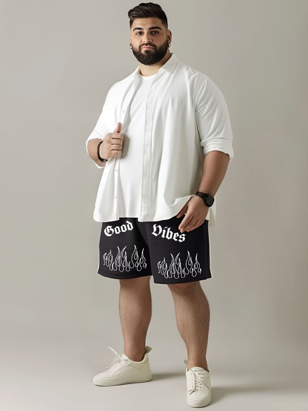 Toodle Plus Men Plus Size Cotton Shorts