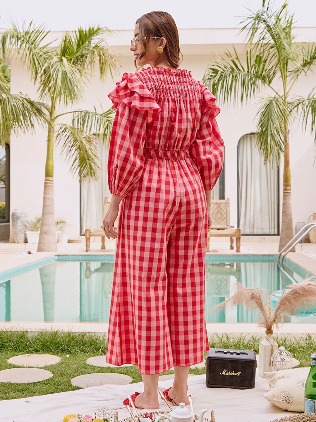 Buy HOUSE OF FETT Women Berry Chess Jumpsuit - Jumpsuit for Women