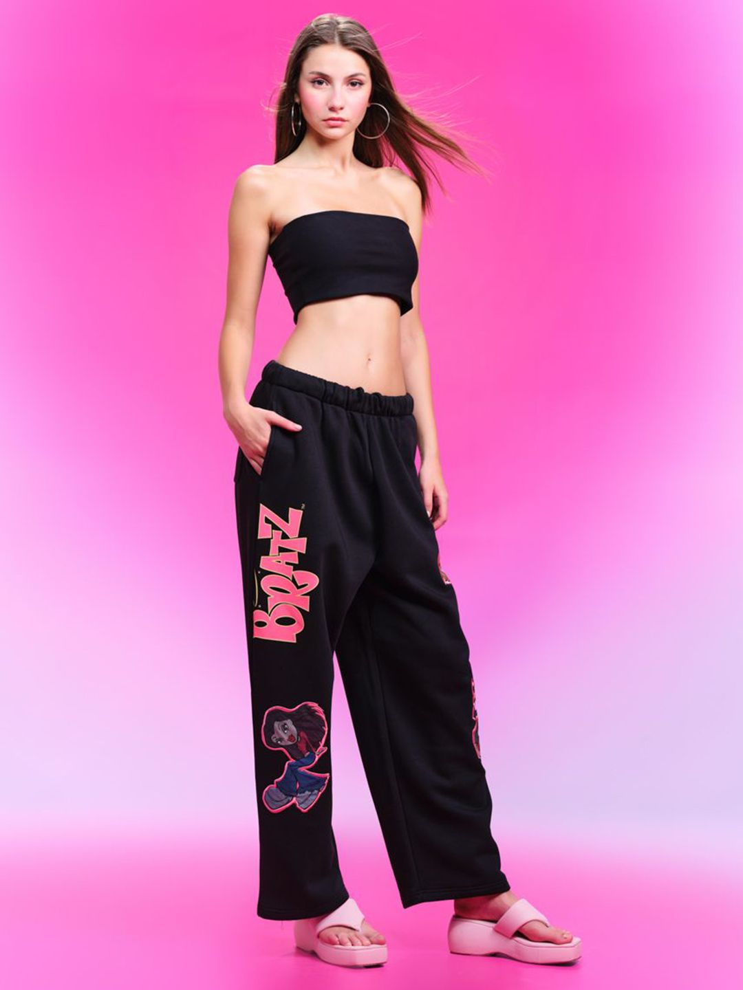 Buy Bonkers Corner Bratz Printed Mid Rise Regular Fit Trousers