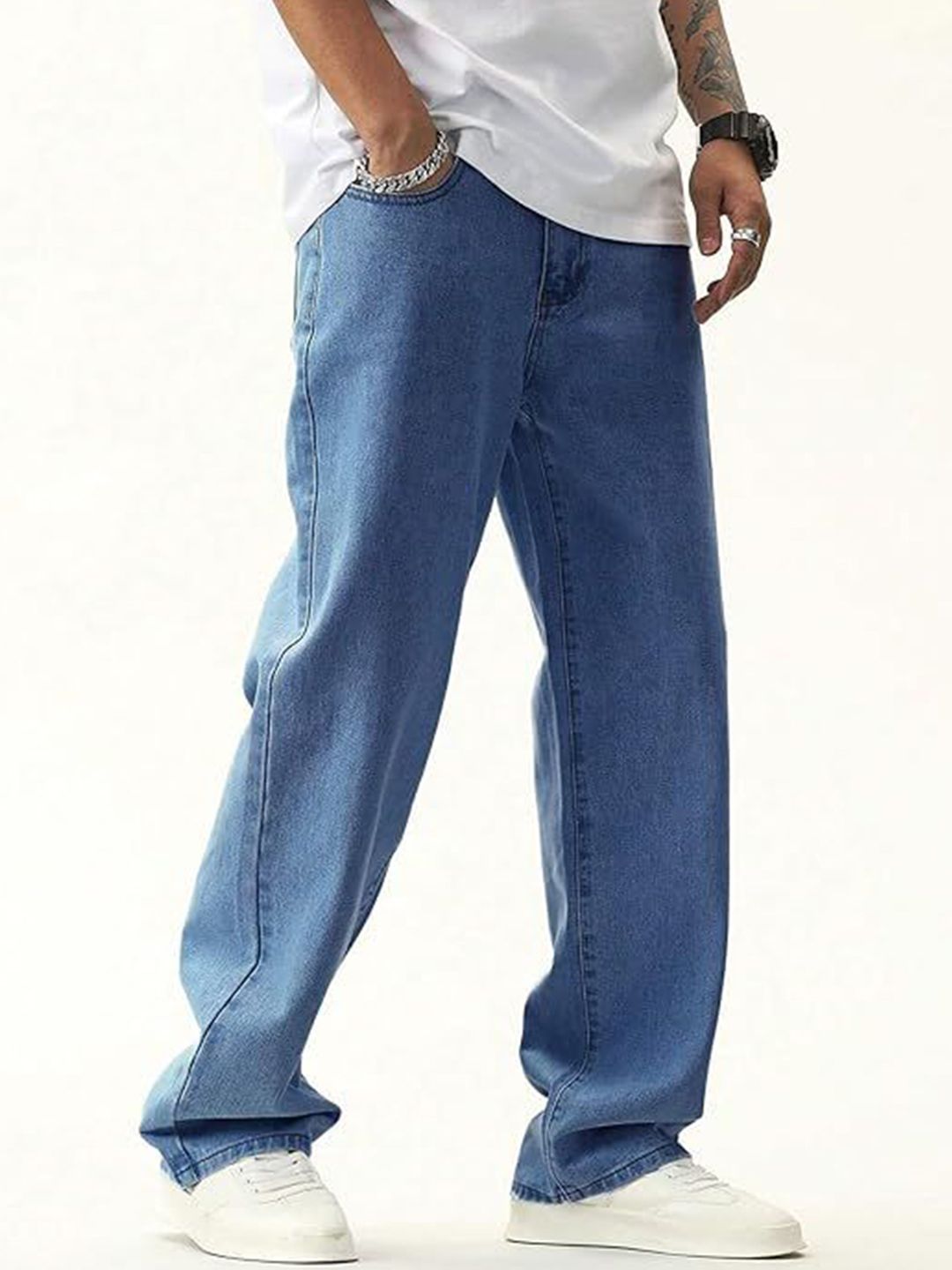 R.Code by The Roadster Life Co. Men Mid-Rise Baggy Stretchable Jeans