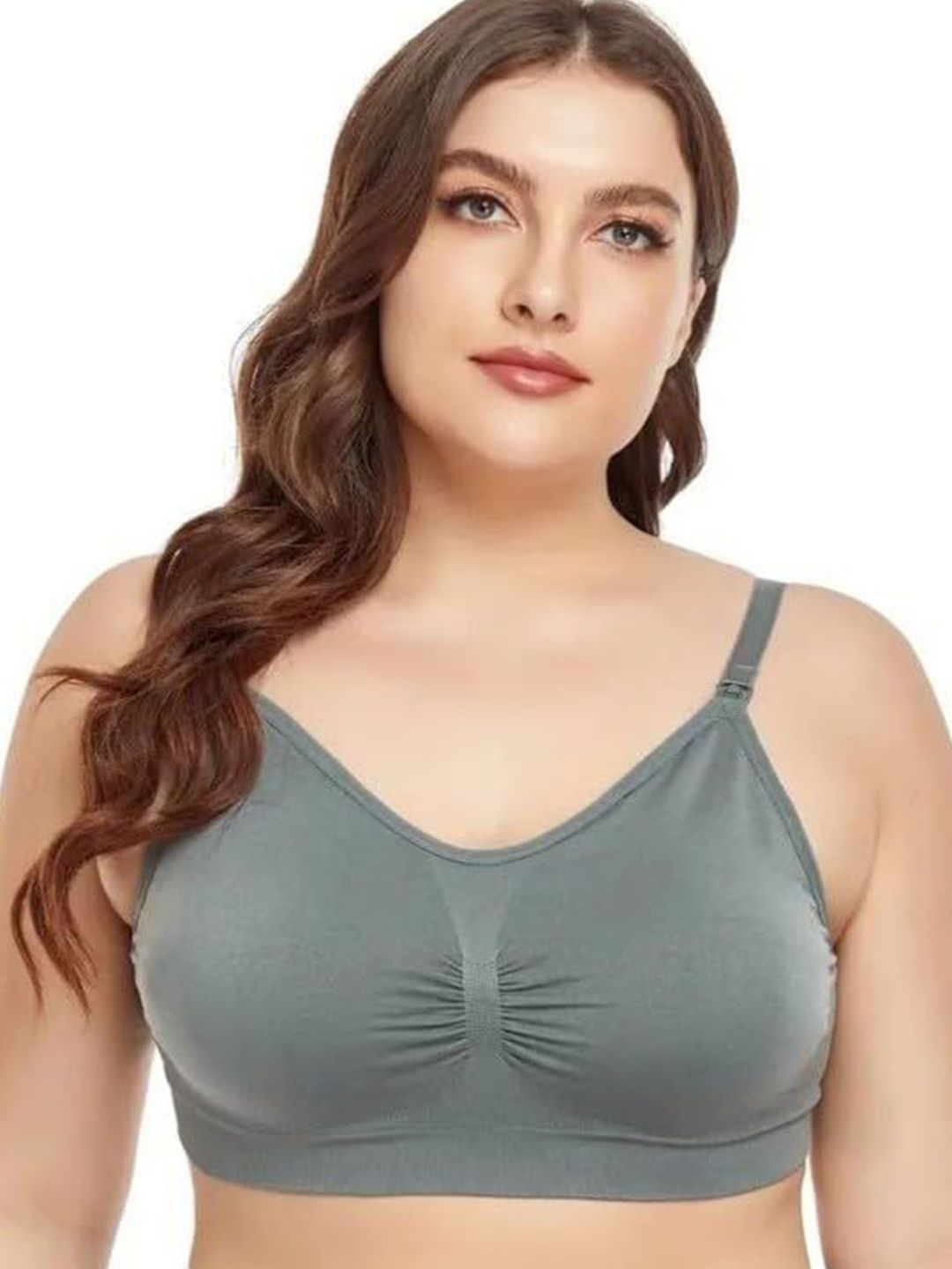 BRACHY Women Plus Size Full Coverage Removable Padding Non-Wired Maternity Bra