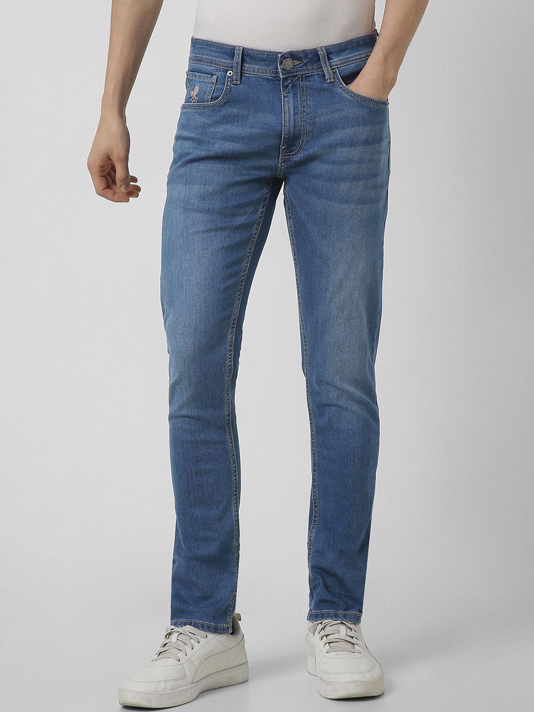 Peter England Casuals Men Slim Fit Mid-Rise Heavy Fade Jeans