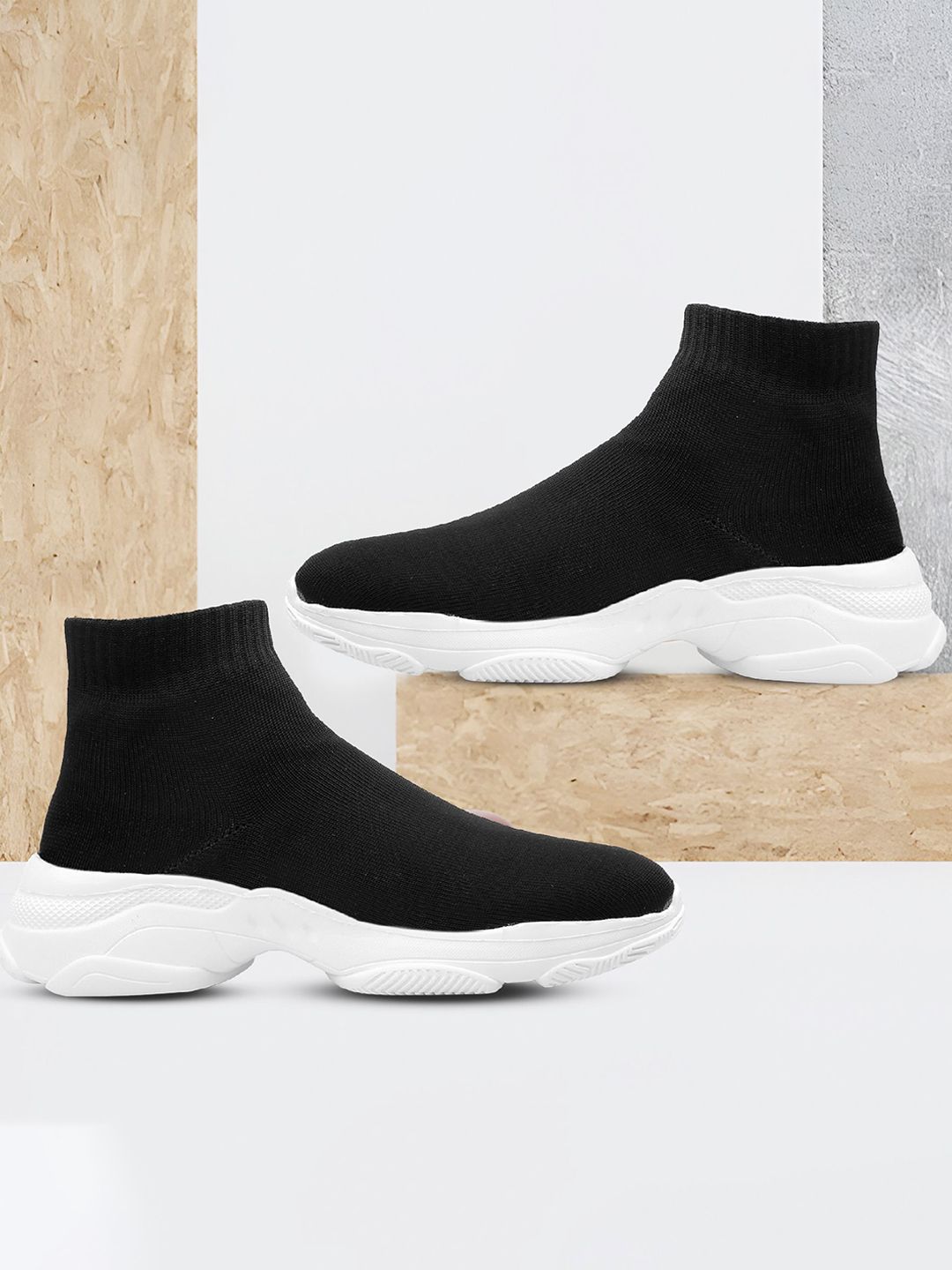 Bxxy Men Mesh High-Top Running Non-Marking Shoes