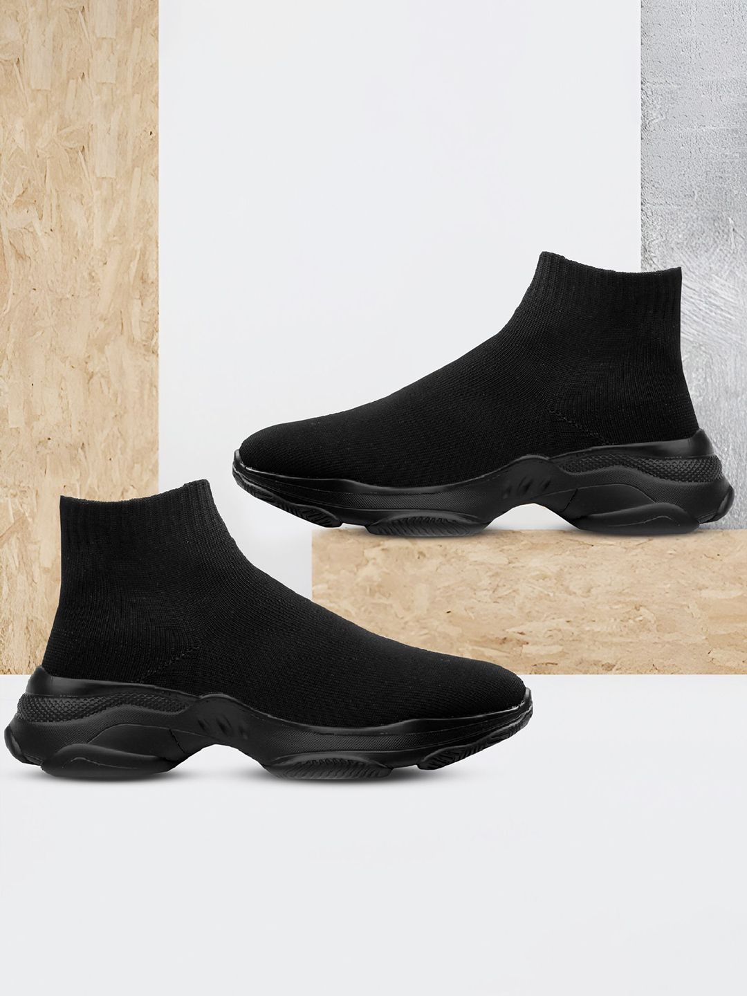 Bxxy Men Mesh High-Top Running Non-Marking Shoes