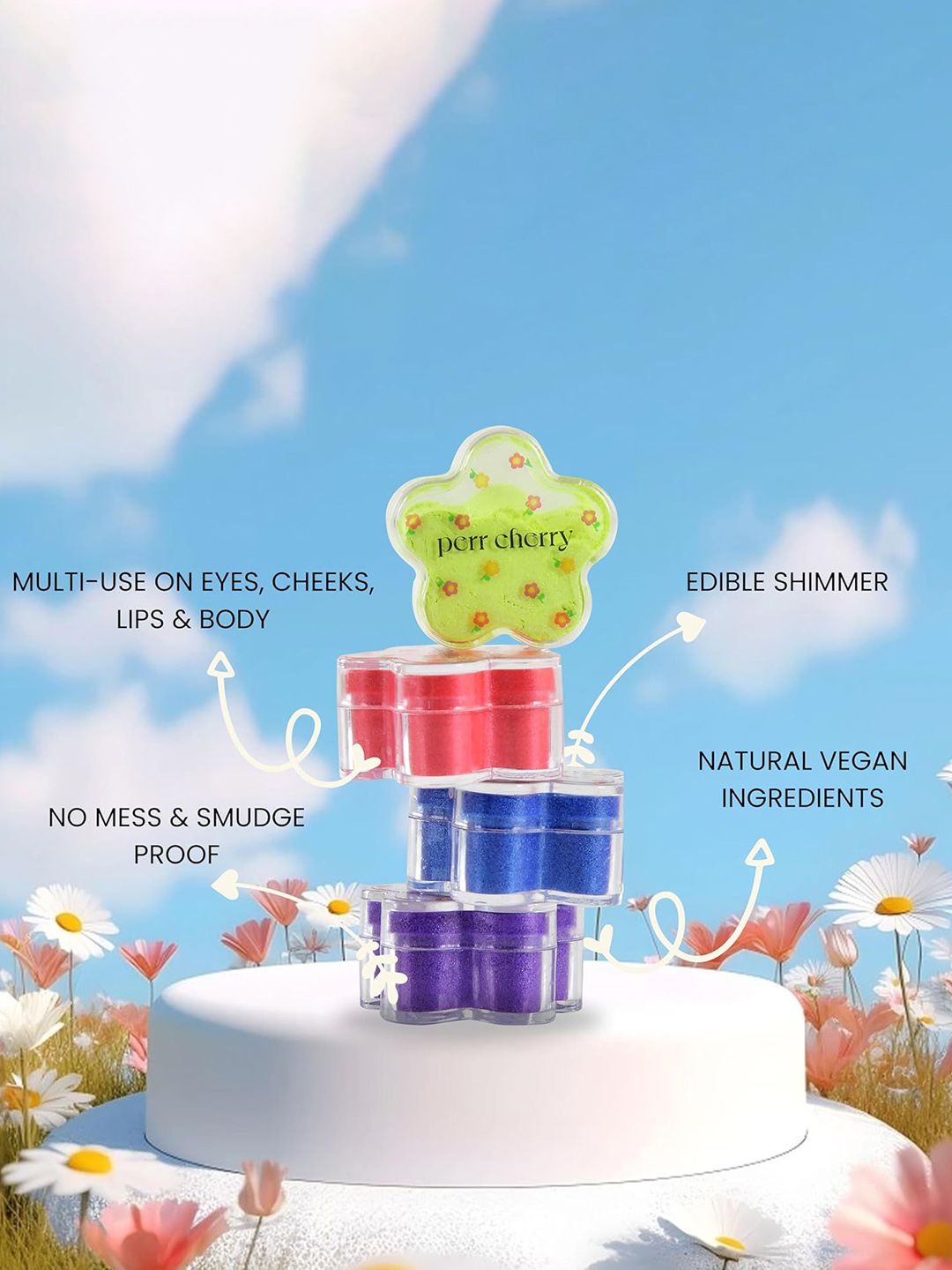 Buy PERR CHERRY Set Of 4 Cotton Candy Lip Oil- Highlighter- Peery