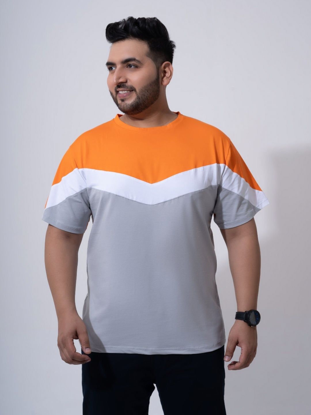 Toodle Plus Men Plus Size Colourblocked T-Shirt