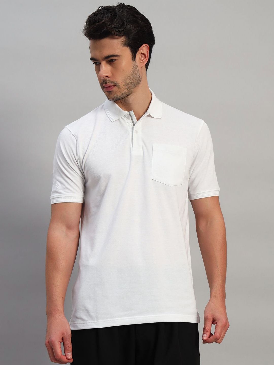 Cantabil Men Solid Polo Collar Slim Fit T-shirt