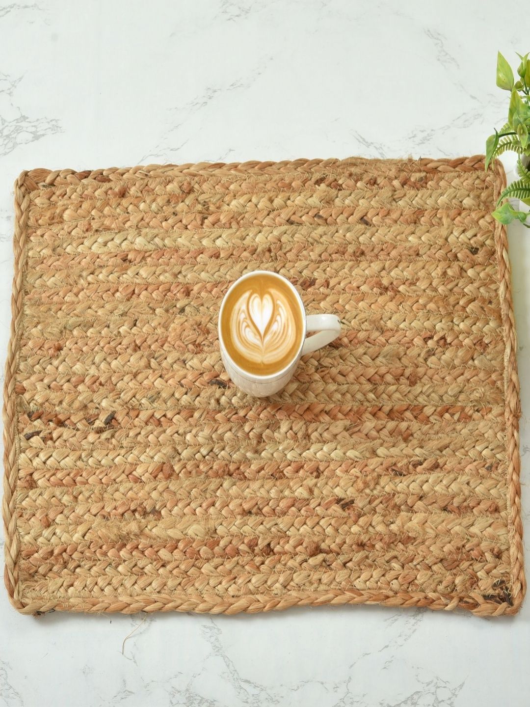Aura 4-Pcs Beige Braided Rectangle Jute Table Placemats