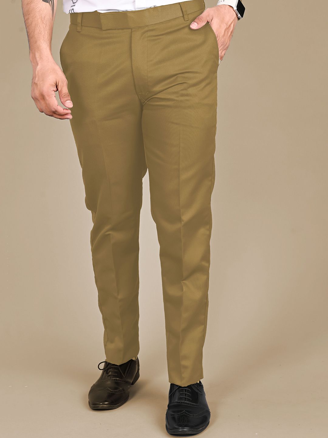 MANCREW Men Tailored Cotton Formal Trousers