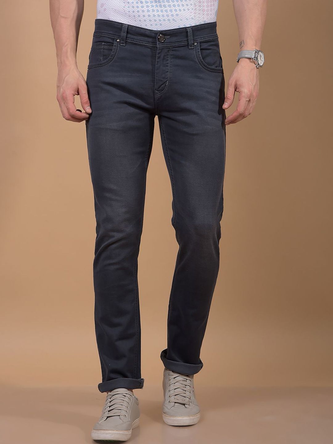 Crimsoune Club Men Slim Fit Mid-Rise Stretchable Jeans