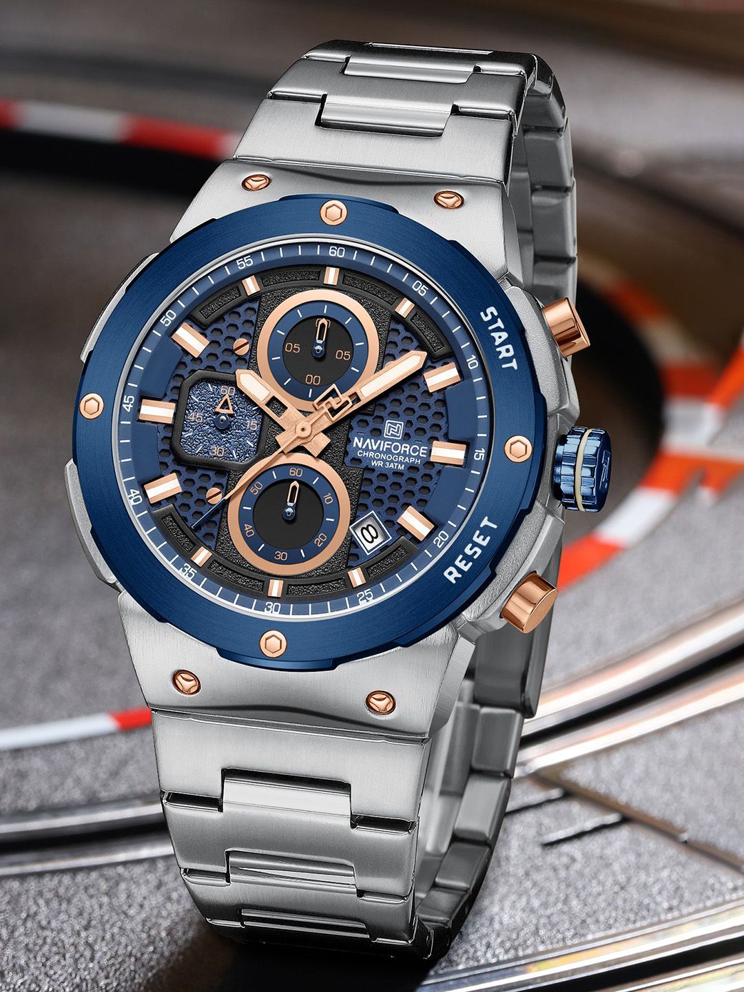 Buy Naviforce Men Patterned Dial Analogue Chronograph Watch NF8072