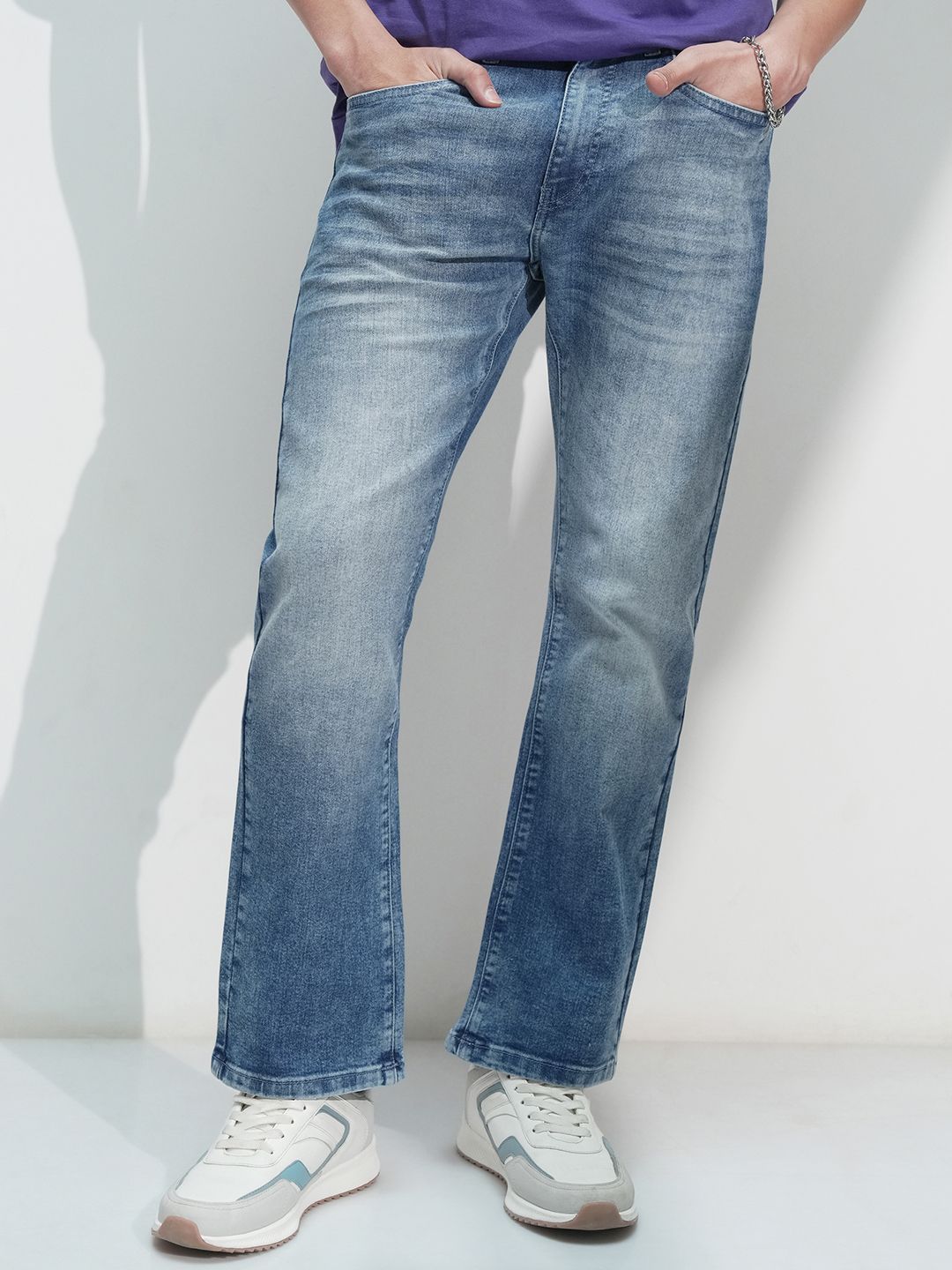 HIGHLANDER  Men Bootcut Mid Rise Stretchable Jeans