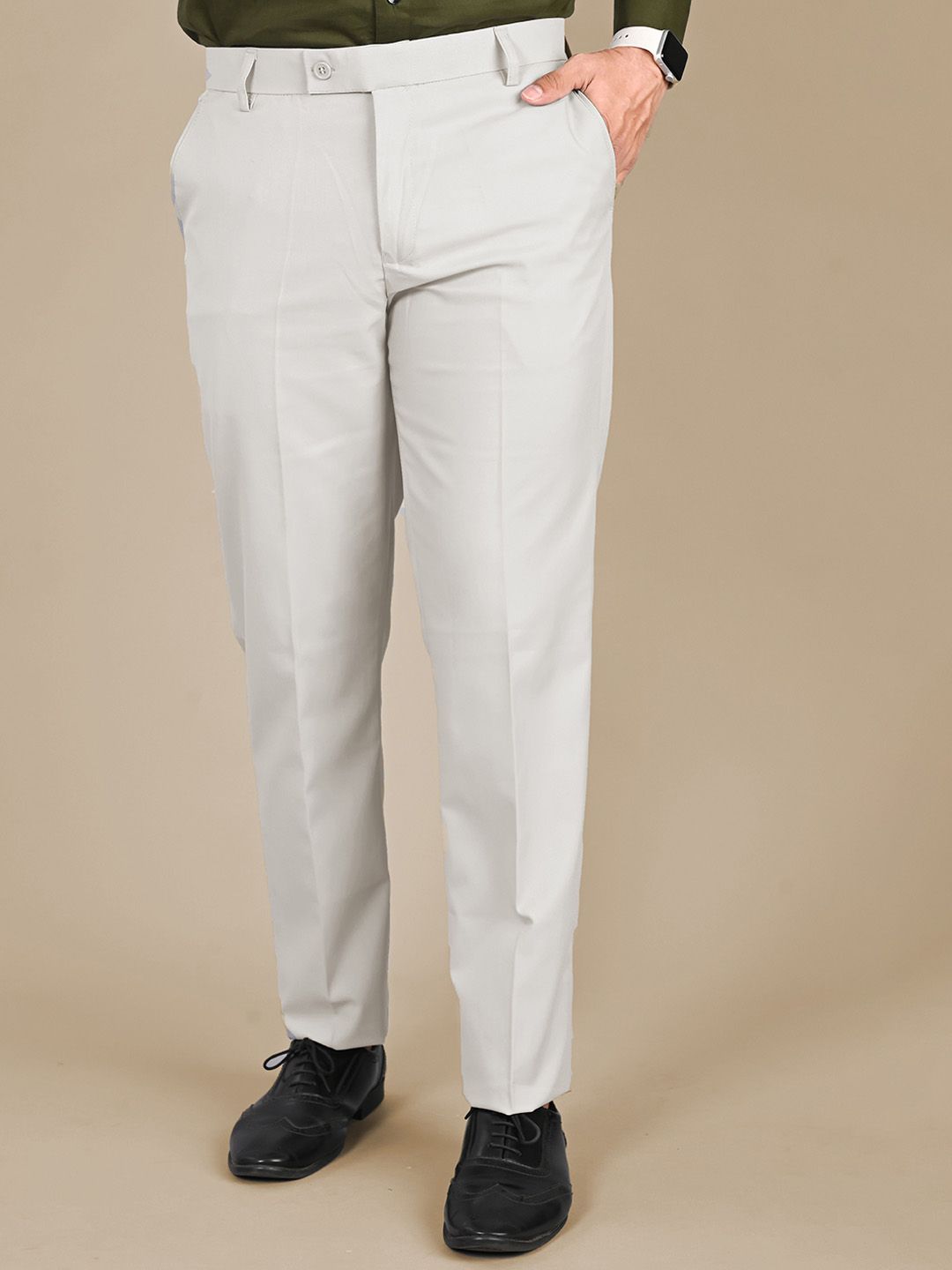 MANCREW Men Tailored Slim Fit Pleated Formal Trousers