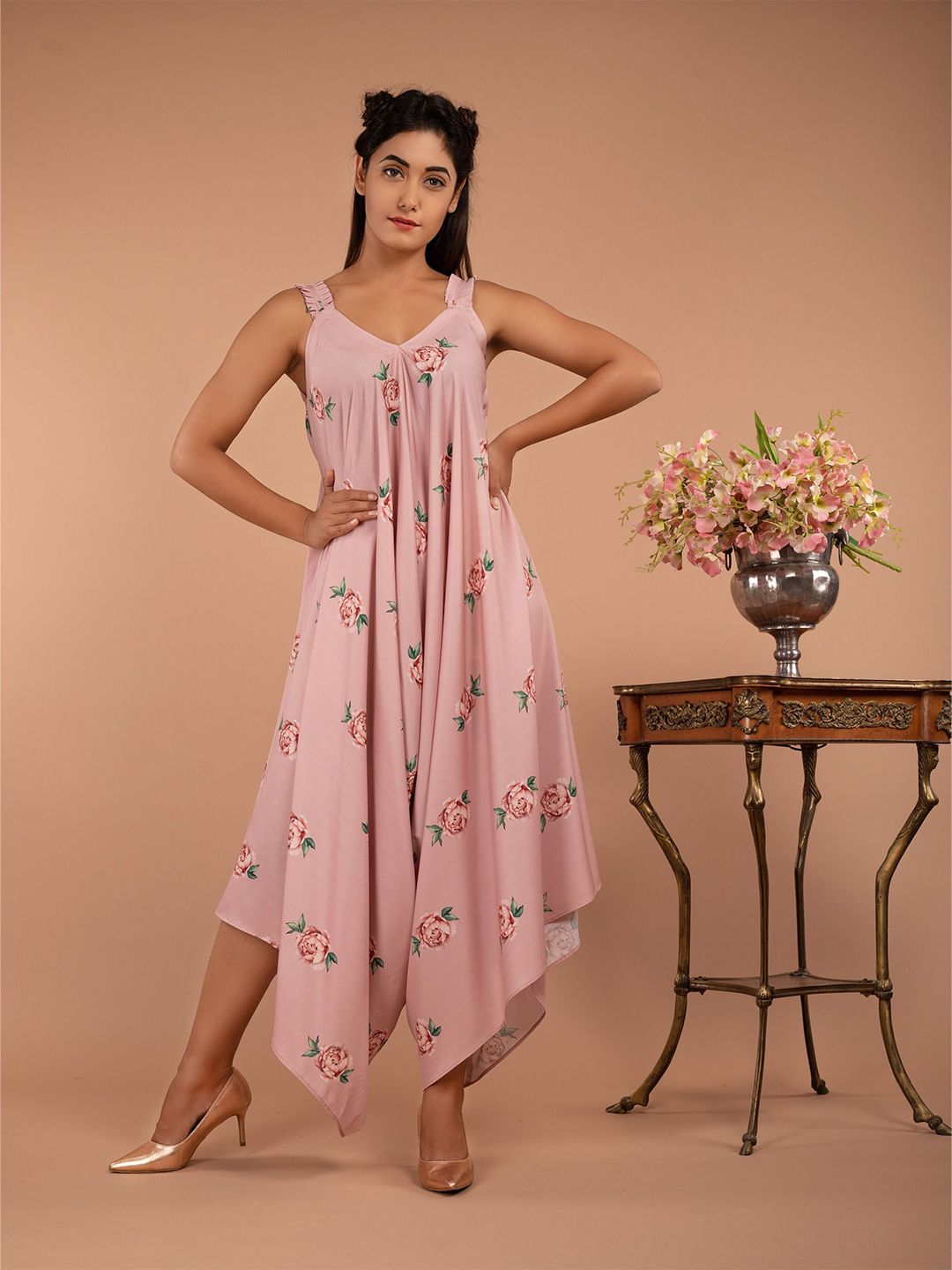 Pasha Women Tuberose Pink Strap Jumpsuit