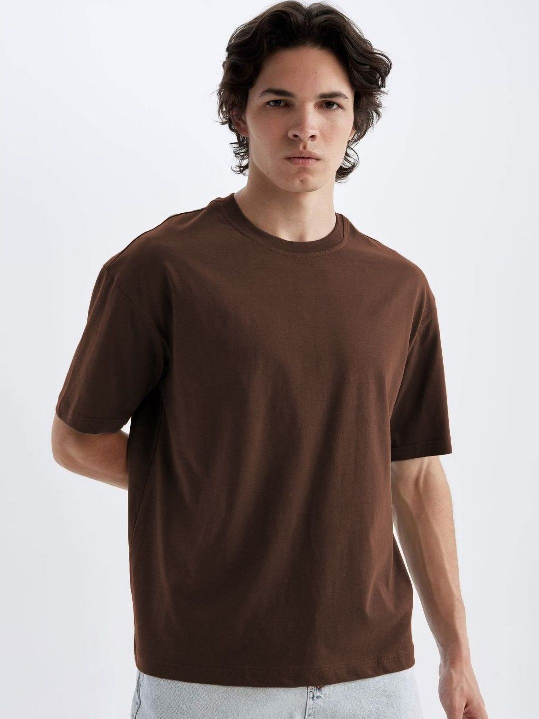 SZN Men Solid Round Neck Cotton Regular Fit T-shirt