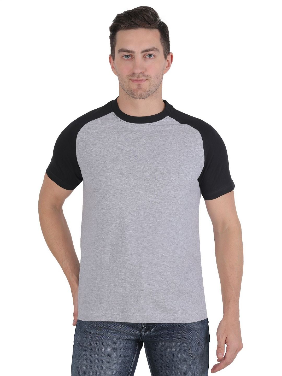 SAIKSA FASHION Men Solid Round Neck Cotton T-shirt