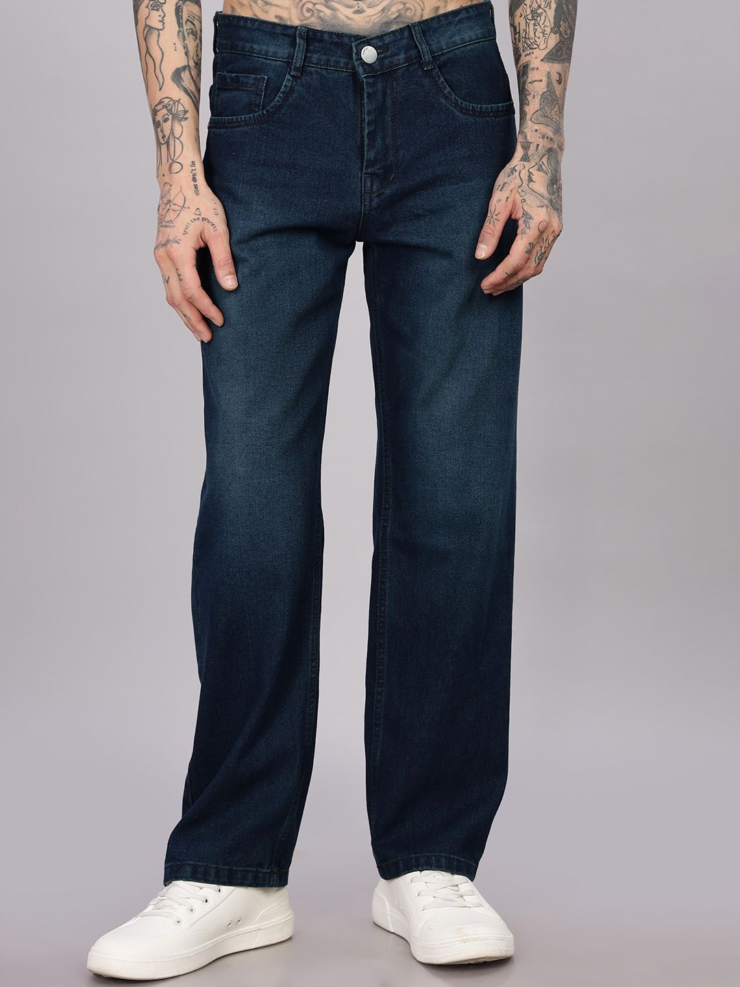 Kolor Fusion Men Loose Mid-Rise Light Fade Clean Look Cotton Jeans