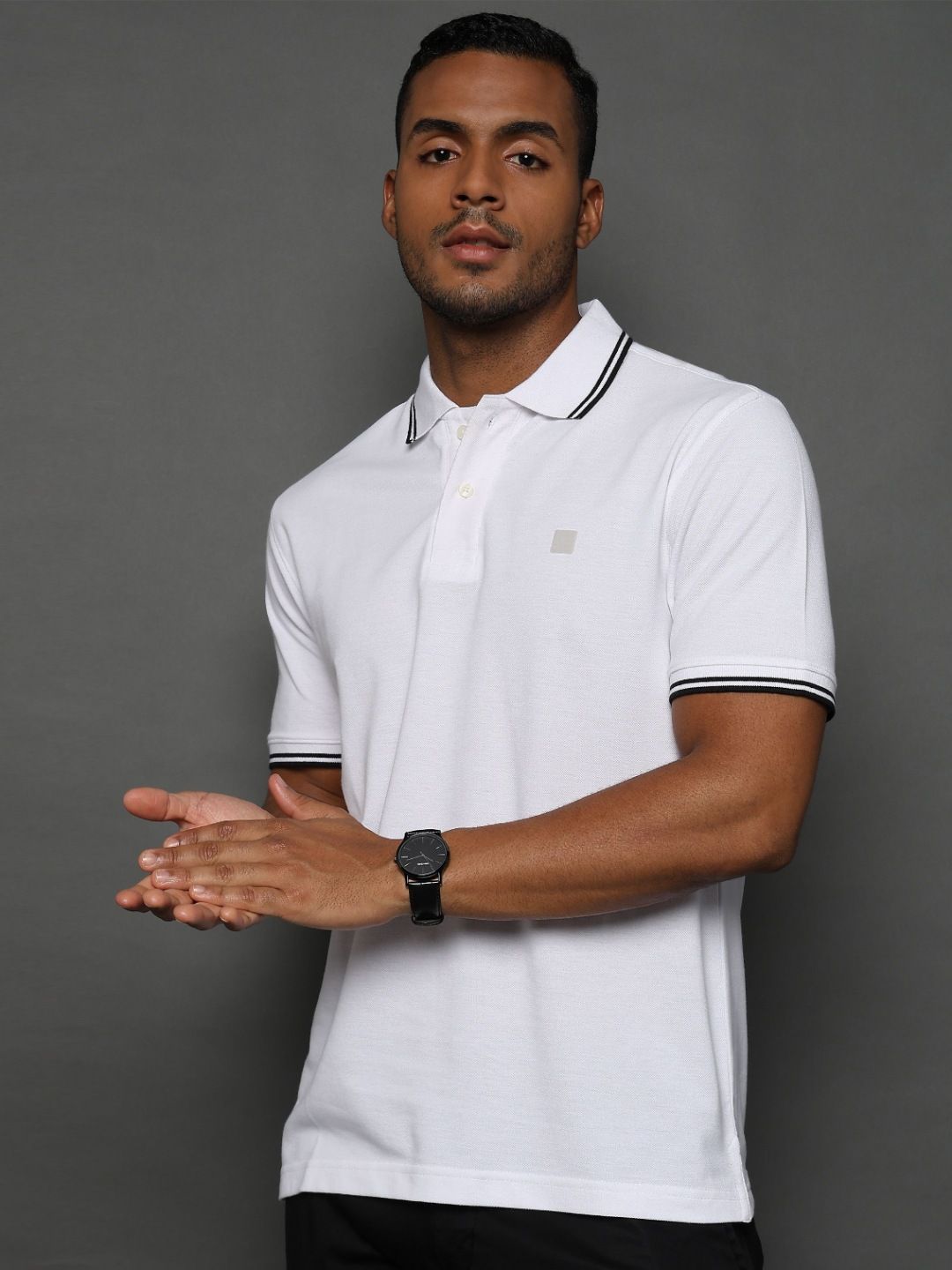 Buy METZII Men Solid Polo Collar T-shirt - Tshirts for Men