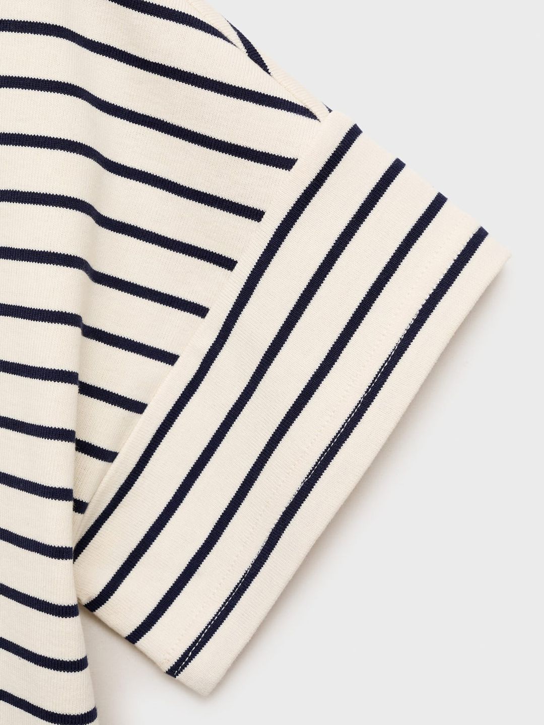 Striped Pure Cotton V-Neck T-shirt