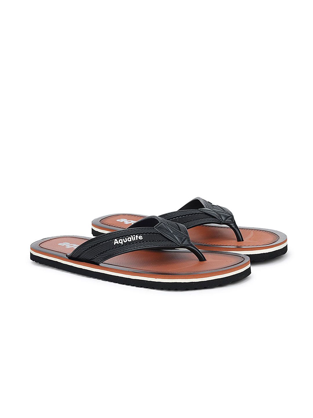 Aqualite Men Printed Rubber Thong Flip-Flops