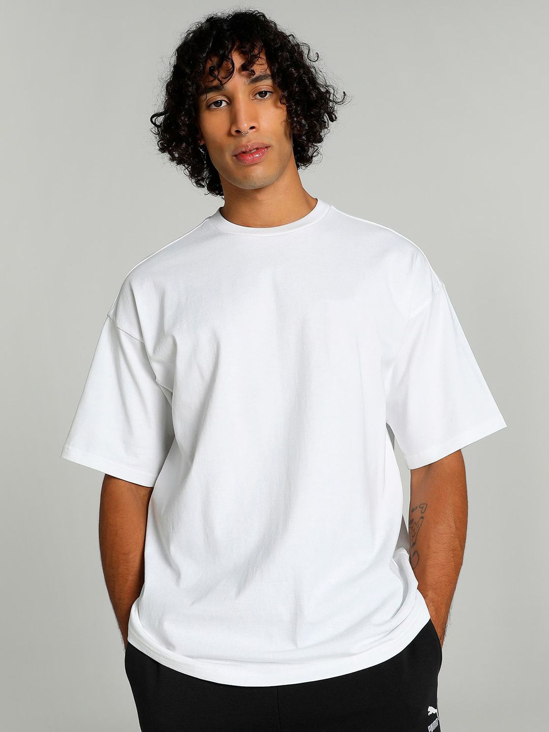 Jack Paris Men Solid Cotton Oversized T-shirt