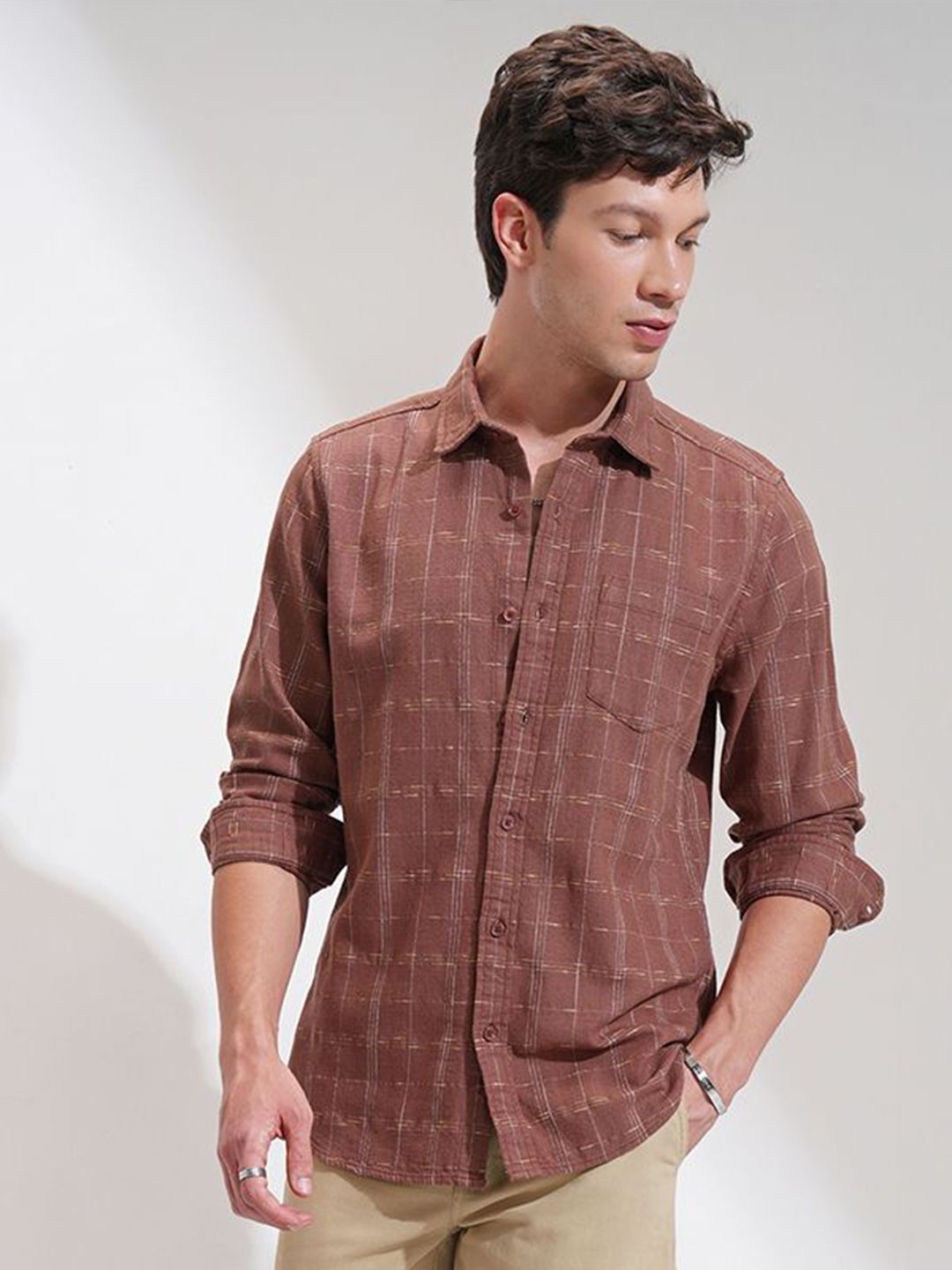 HIGHLANDER Men Comfort Slim Fit Casual Shirt