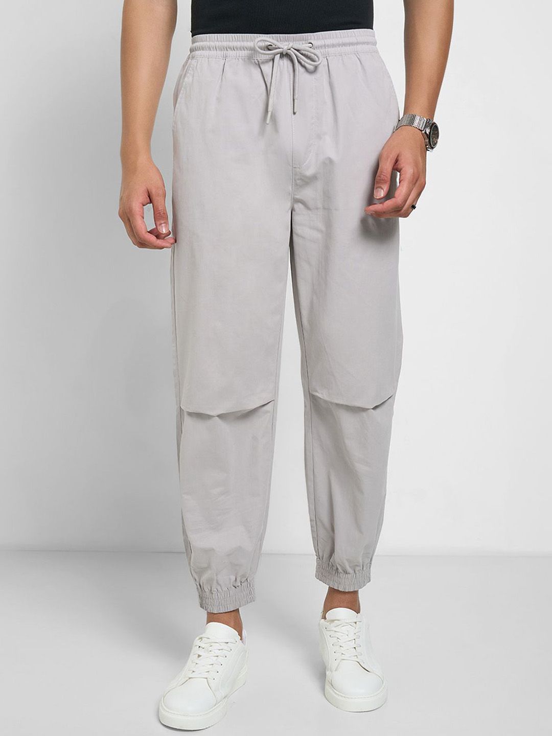 7 Alt by Pantaloons Men Solid Joggers Relaxed Fit Trousers