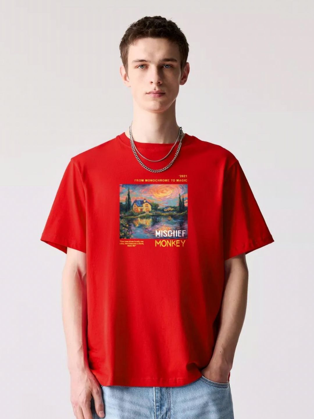 MISCHIEF MONKEY Men Graphic Printed T-shirt