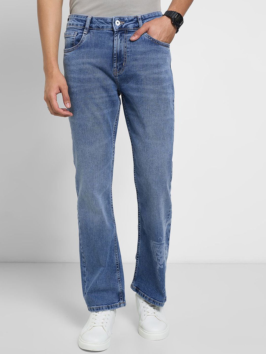 SF JEANS by Pantaloons Men Slim Fit Mid-Rise Heavy Fade Jeans