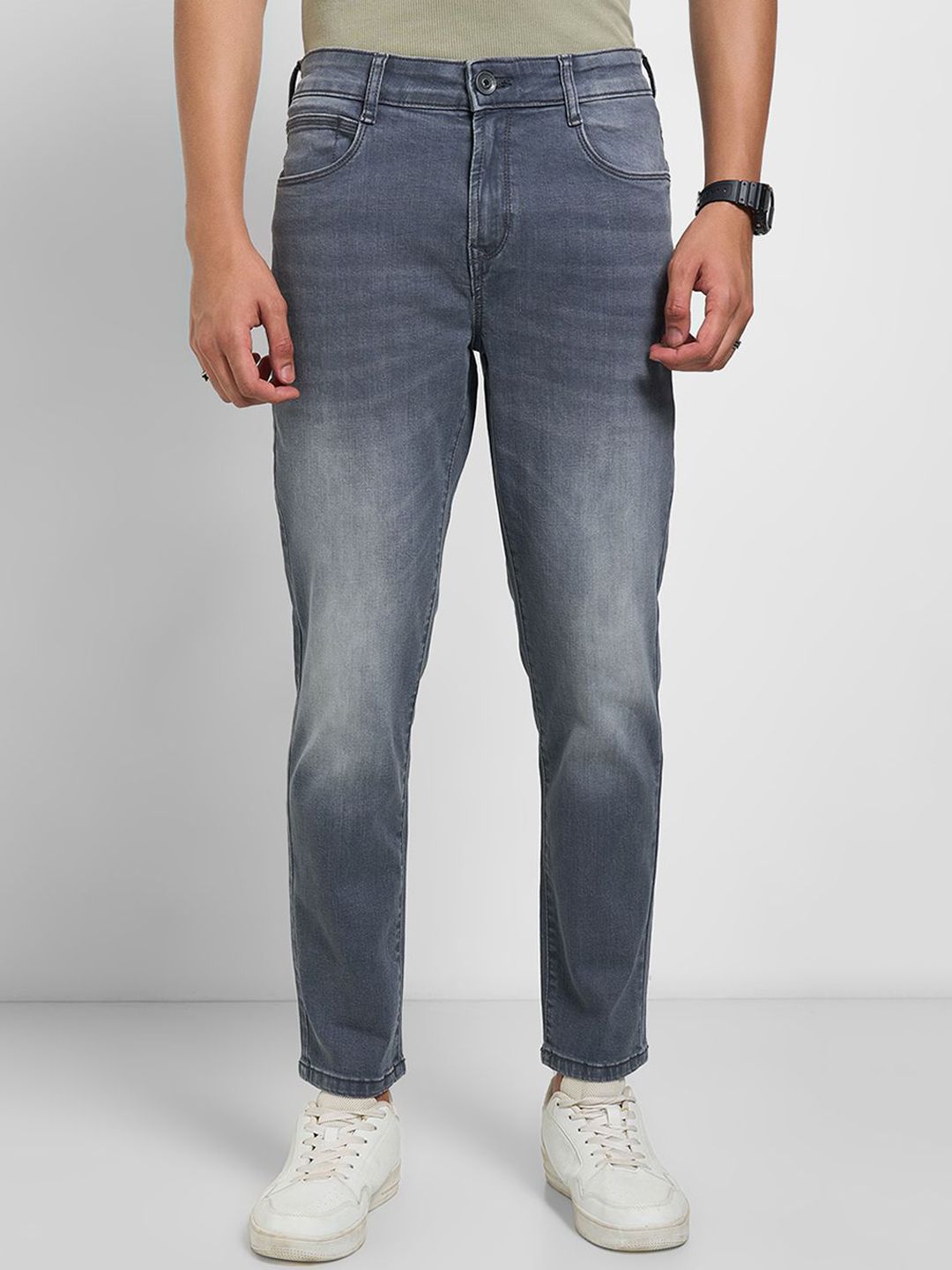 SF JEANS by Pantaloons Men Slim Fit Mid-Rise Heavy Fade Jeans