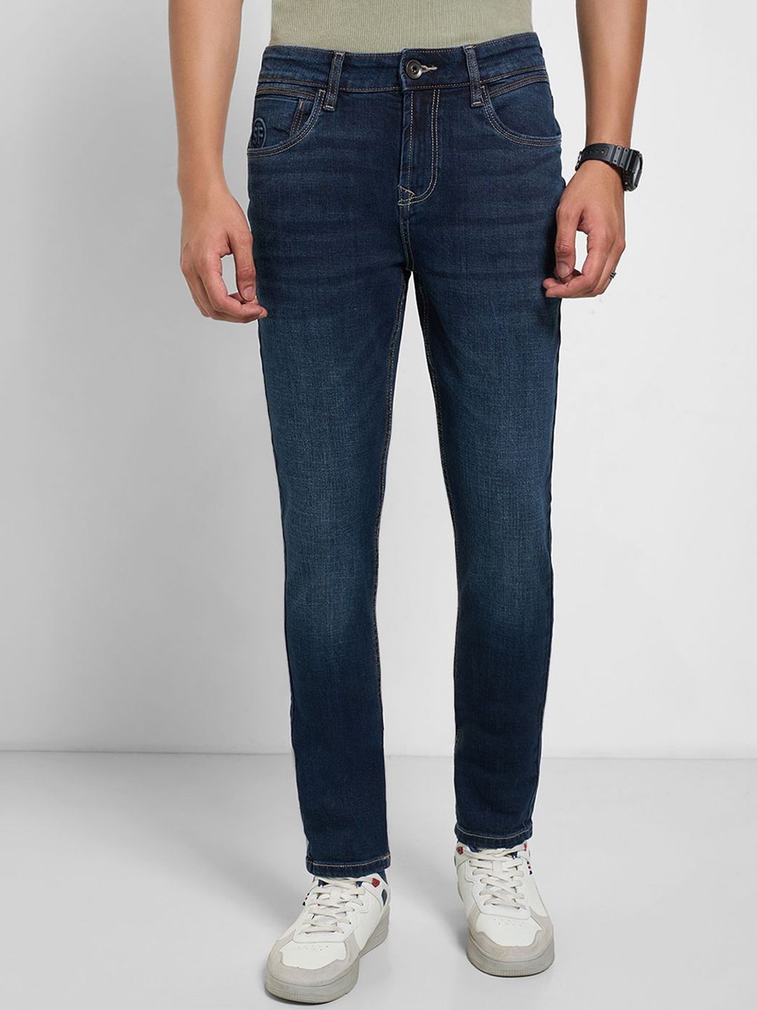 SF JEANS by Pantaloons Men Skinny Fit Mid-Rise Light Fade Cotton Non Stretchable Jeans