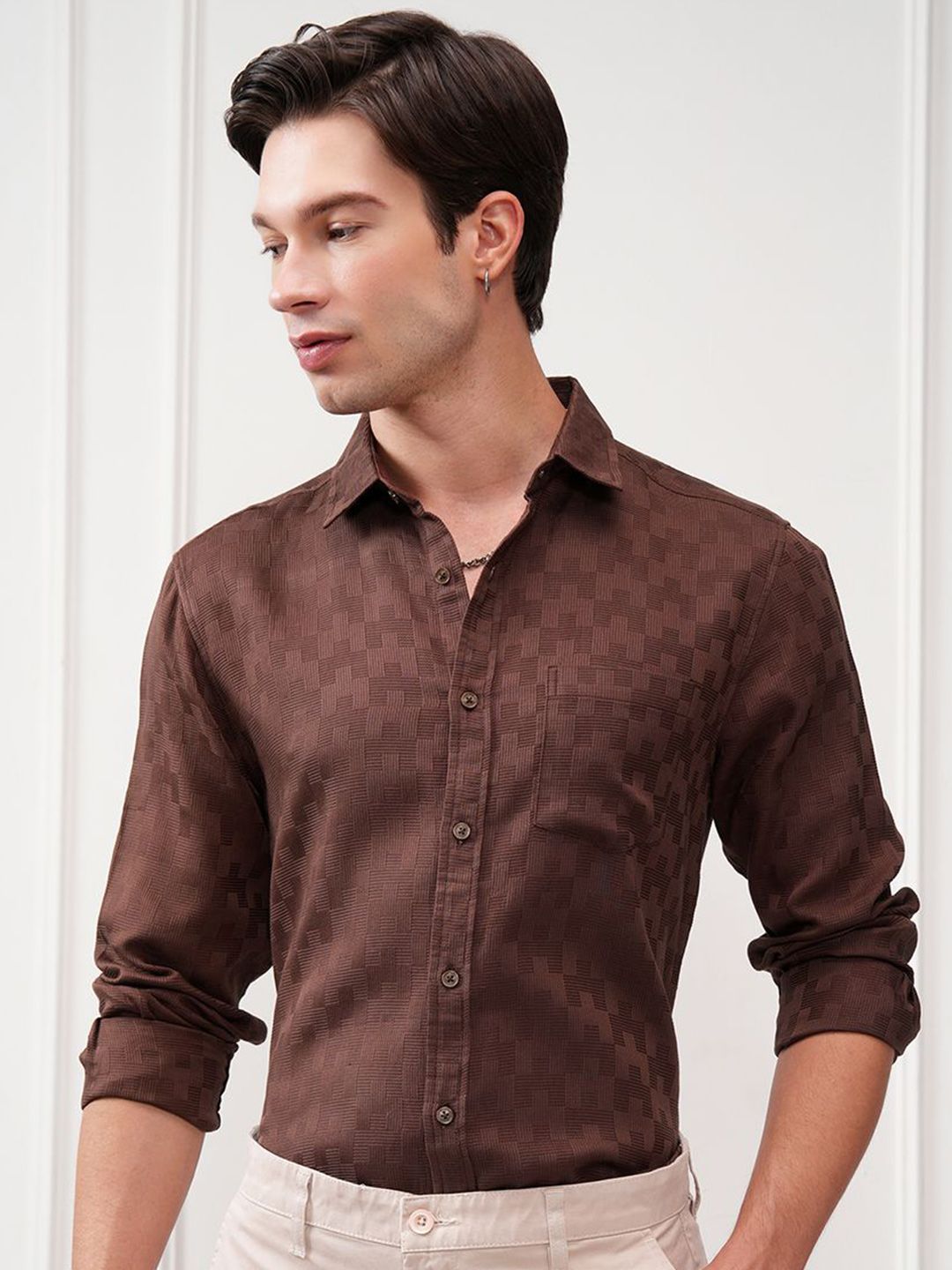HIGHLANDER Men Comfort Slim Fit Casual Shirt